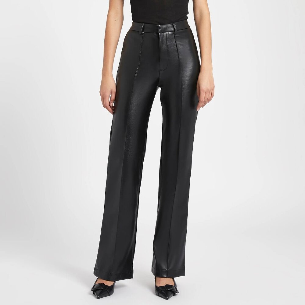 Because of Alice Leather Wide Leg Trousers